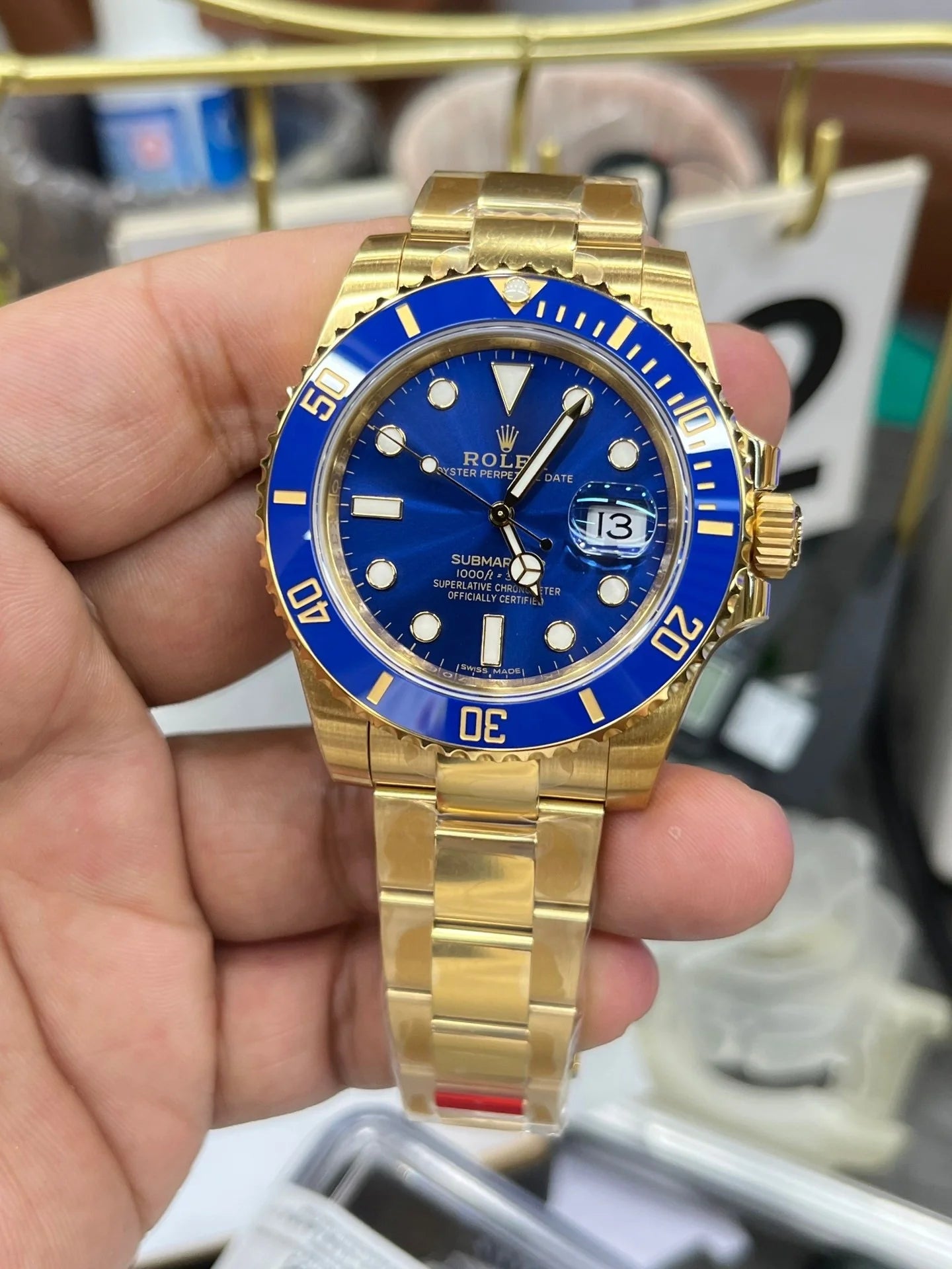 Rolex Submariner Altın Mavi Saat