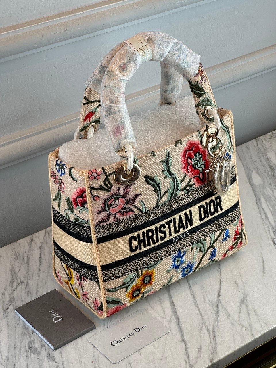 Christian Dior Lady Orta Floresan Pembe D-Lite Çanta