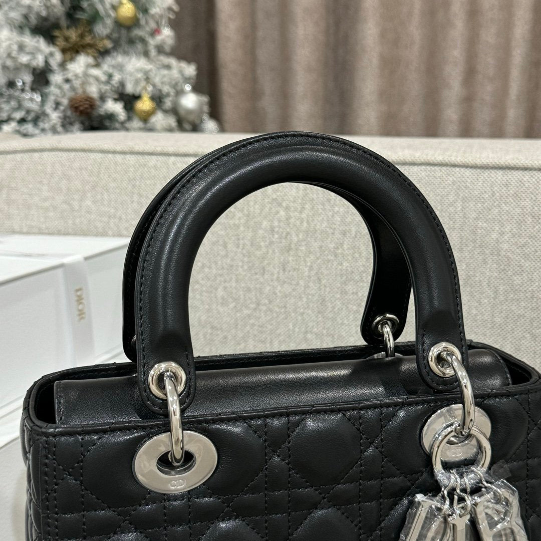 Lady Dior 24 Koyun Siyah Gümüş