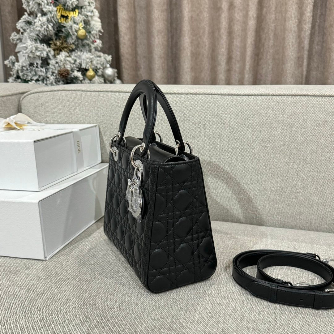 Lady Dior 24 Koyun Siyah Gümüş