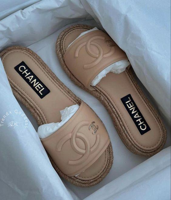 Chanel Lambskin Espadrille Mule Sandals - Glimmer of Luxury