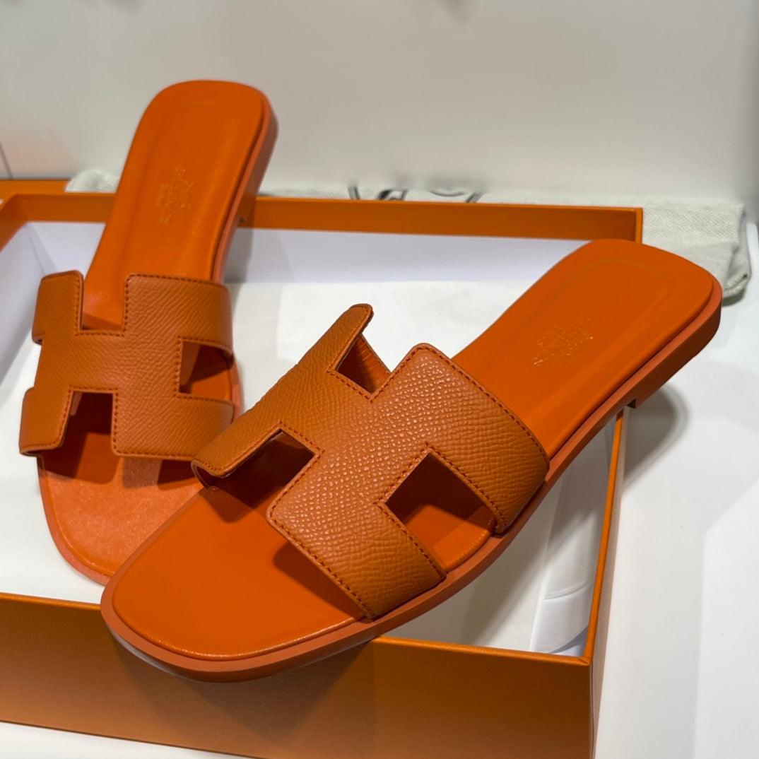 Hermès Oran Sandalet Portakallı Haşhaş - Glimmer of Luxury