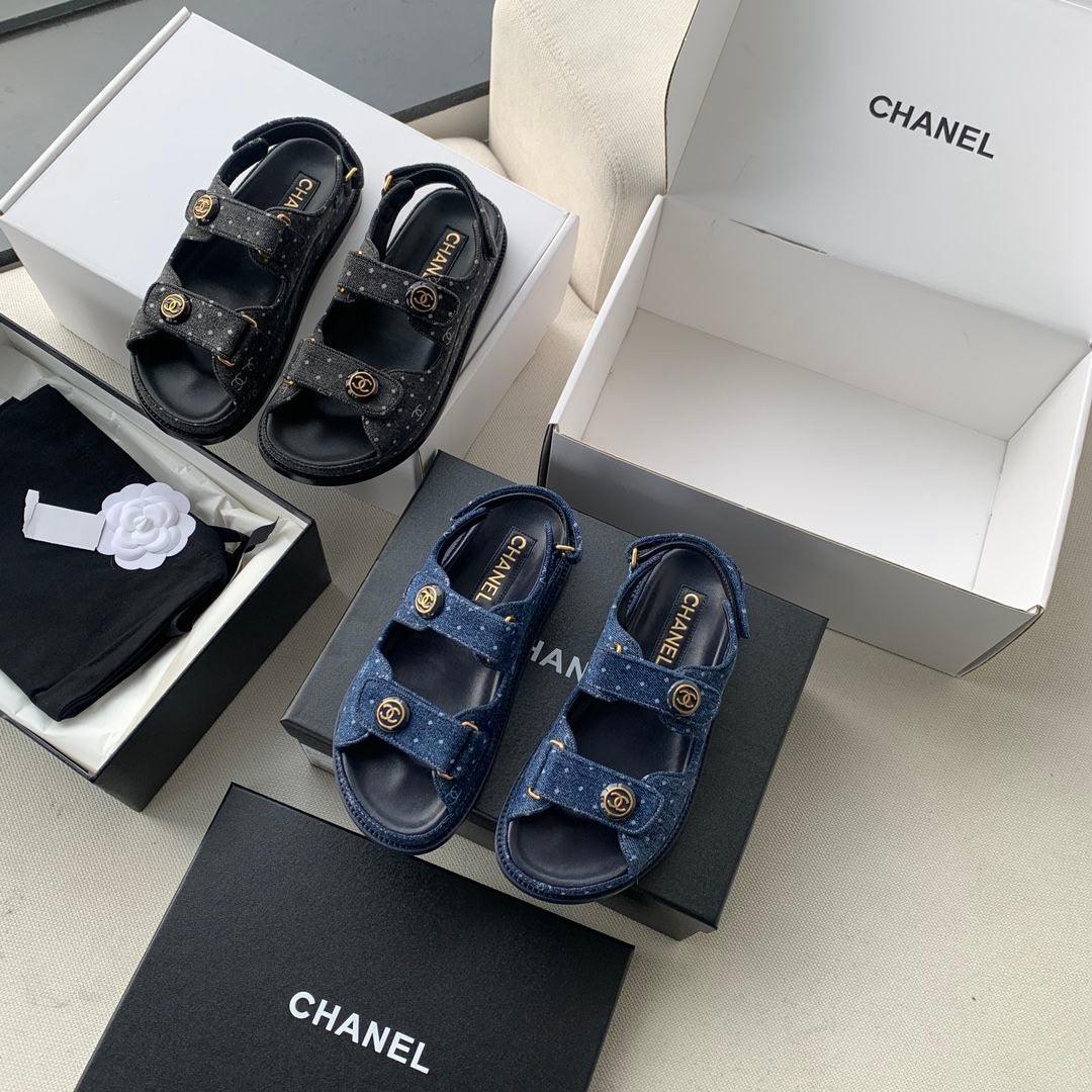 Chanel 21C Havar Deri Baba Sandaletler - Glimmer of Luxury