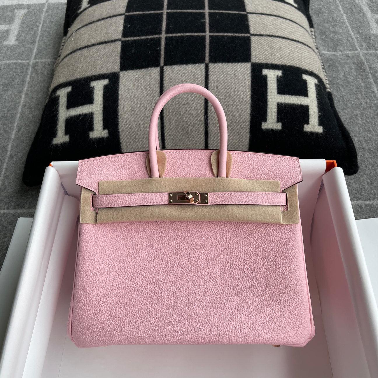 Hermès Birkin 25 Togo Deri Gül Sakura Gül Altın Donanımlı (RGHW)