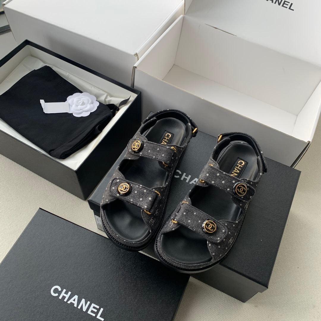 Chanel 21C Havar Deri Baba Sandaletler - Glimmer of Luxury