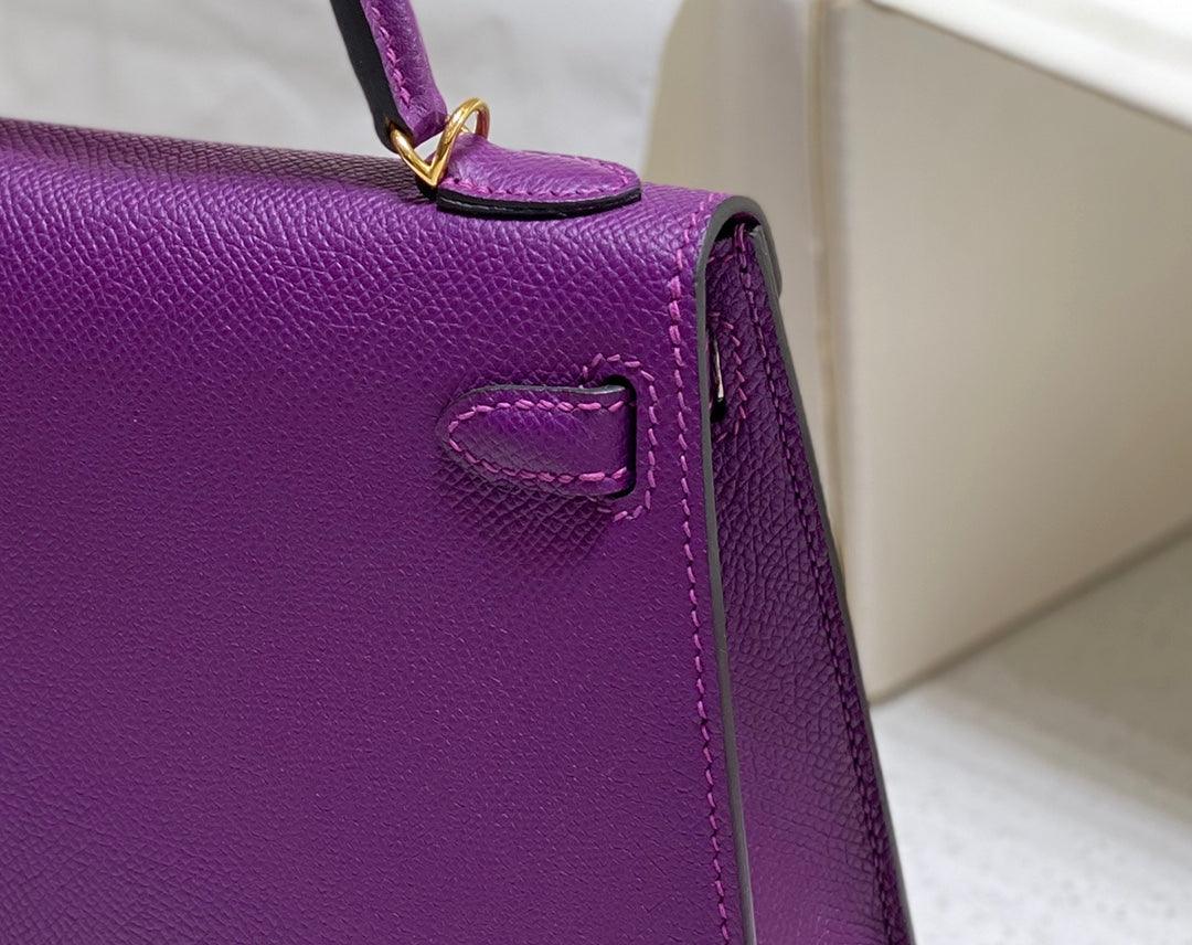 HERMES KELLY 20 MINI SELLIER ANEMONE EPSOM ALTIN DONANIM - Glimmer of Luxury