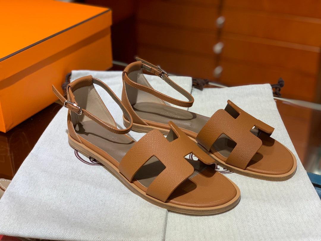 Hermes Santorini Sandalet Altın 2022 SS - Glimmer of Luxury