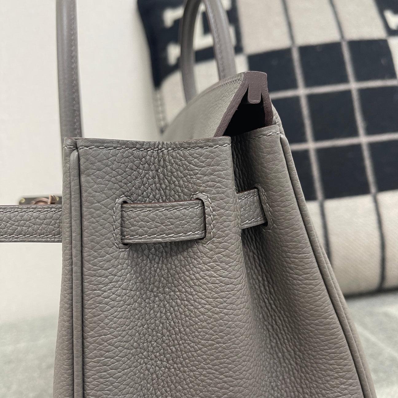 Hermès Birkin 25 Togo Deri Asfalt Gri Gül Altın Donanımlı (RGHW)