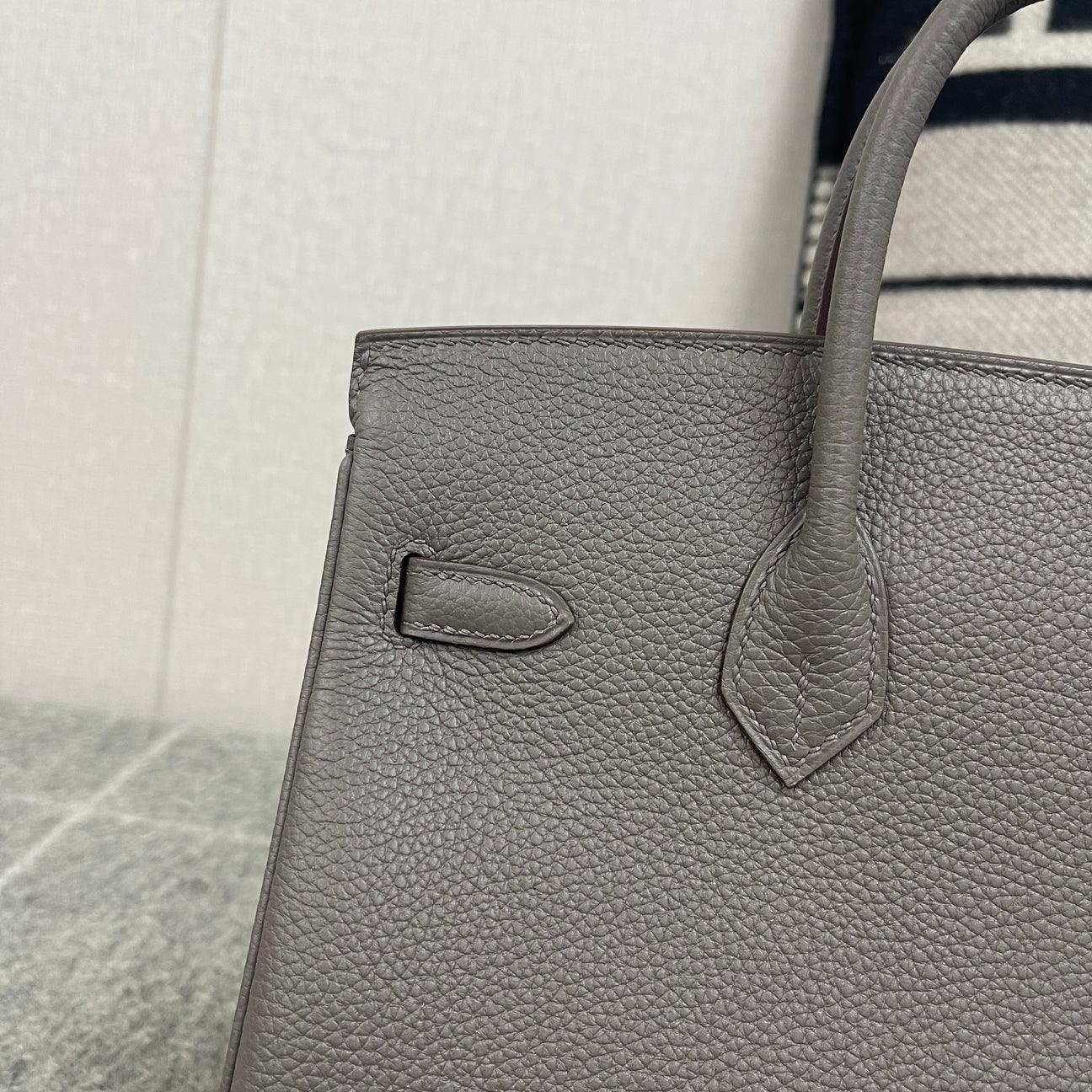 Hermès Birkin 25 Togo Deri Asfalt Gri Gül Altın Donanımlı (RGHW)