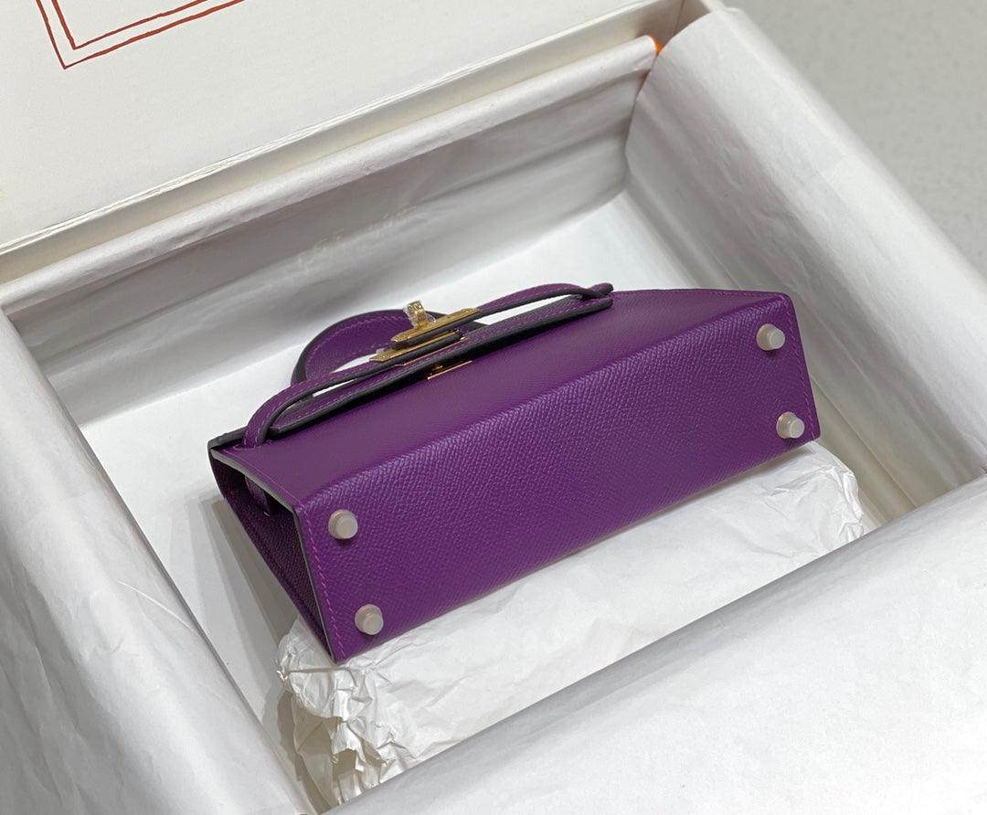 HERMES KELLY 20 MINI SELLIER ANEMONE EPSOM ALTIN DONANIM - Glimmer of Luxury