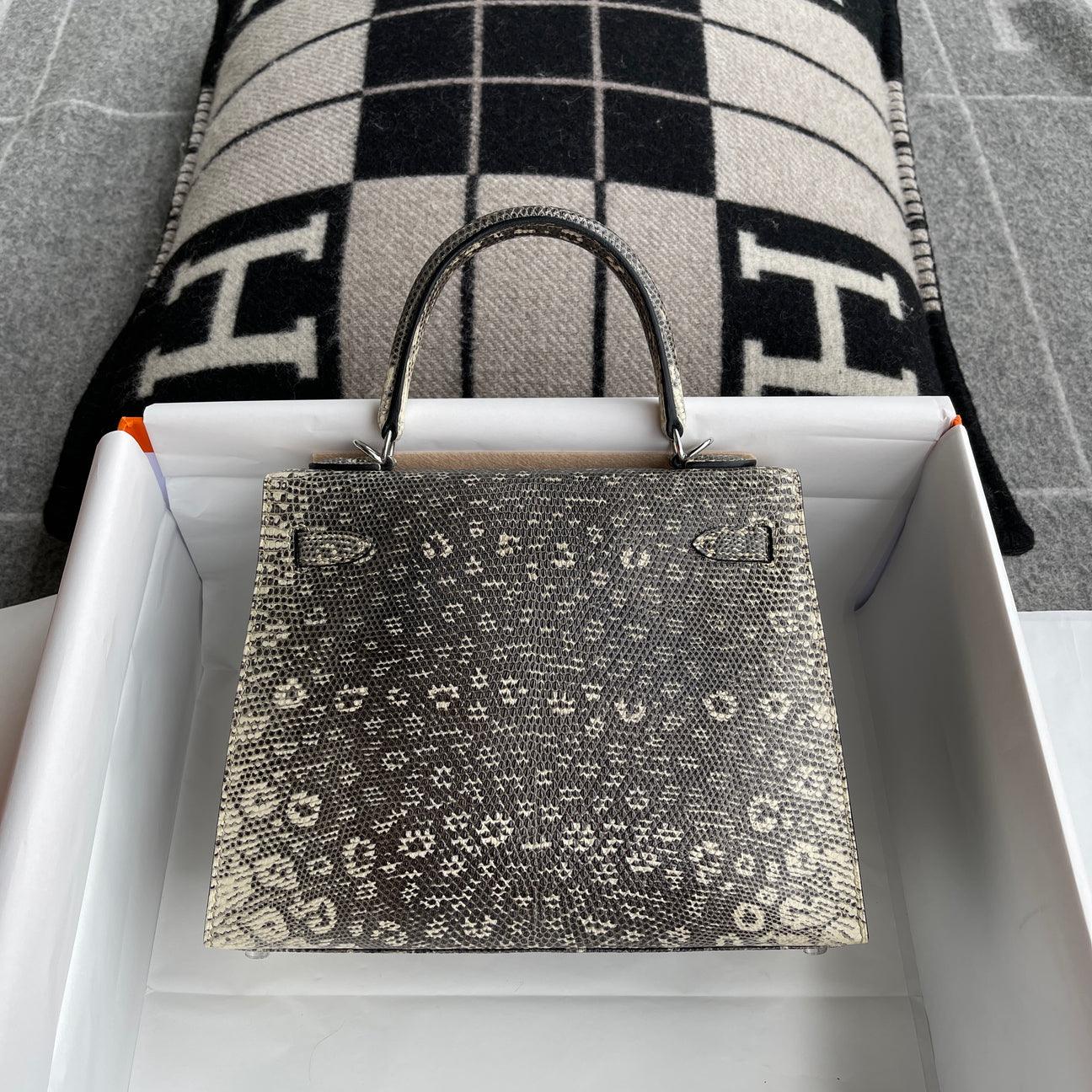 Hermès Kelly 25 Paladyum Donanımlı Lizard Deri Ombre (PHW) - Glimmer of Luxury