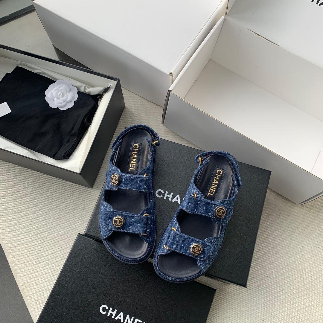 Chanel 21C Havar Deri Baba Sandaletler - Glimmer of Luxury