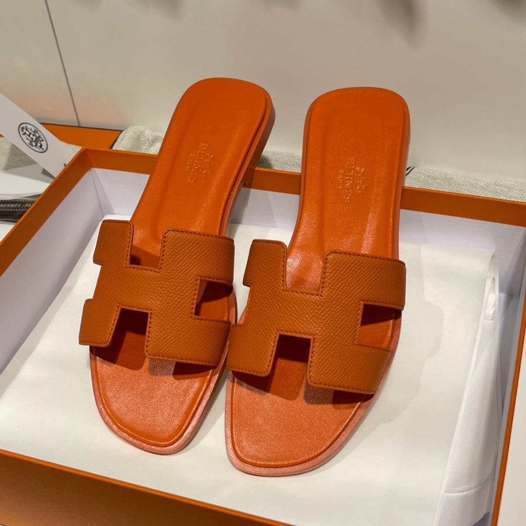 Hermès Oran Sandalet Portakallı Haşhaş - Glimmer of Luxury