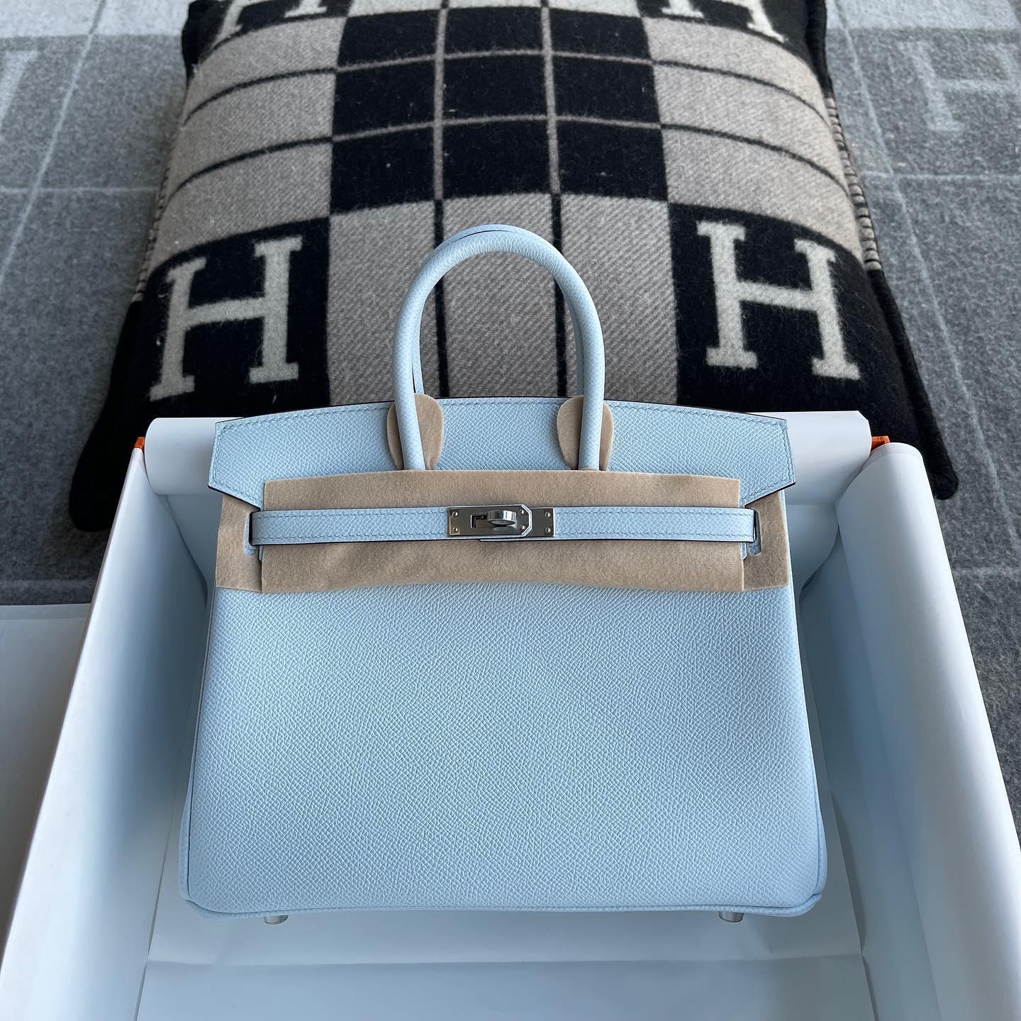 Hermès Birkin 25 Epsom Deri Bleu Zephyr Paladyum Donanımlı (PHW) - Glimmer of Luxury