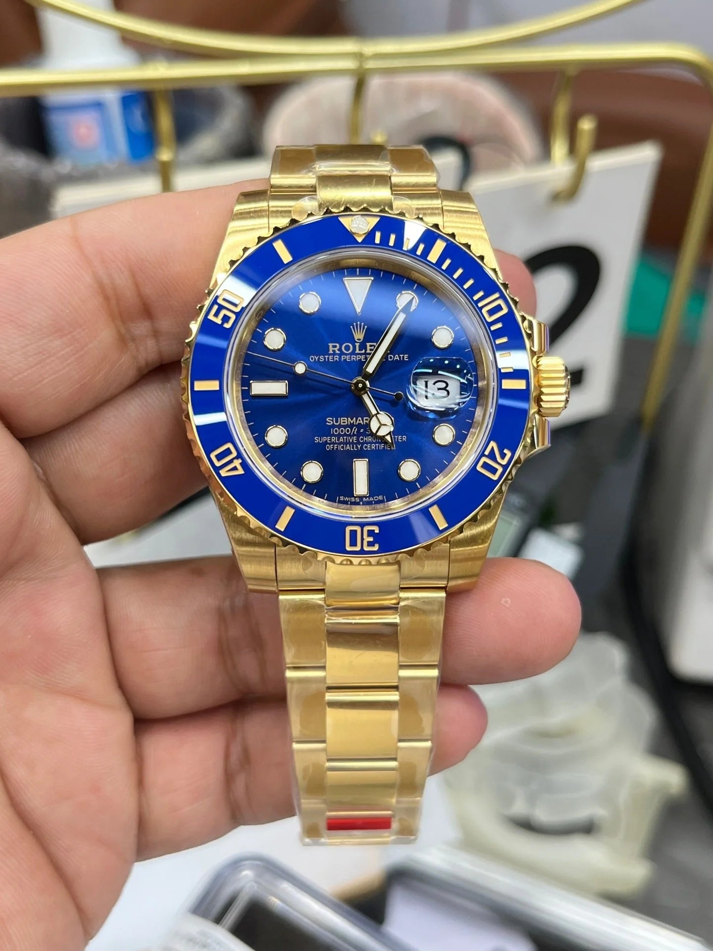 Rolex Submariner Altın Mavi Saat