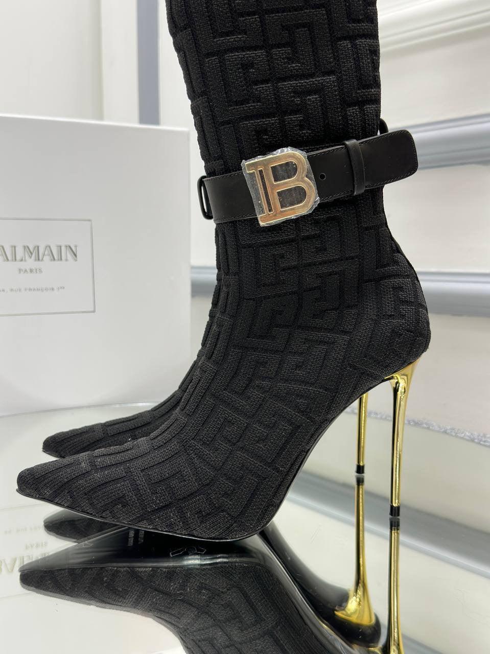 Balmain Siyah Logo Jakarlı Kadın Bot - Glimmer of Luxury