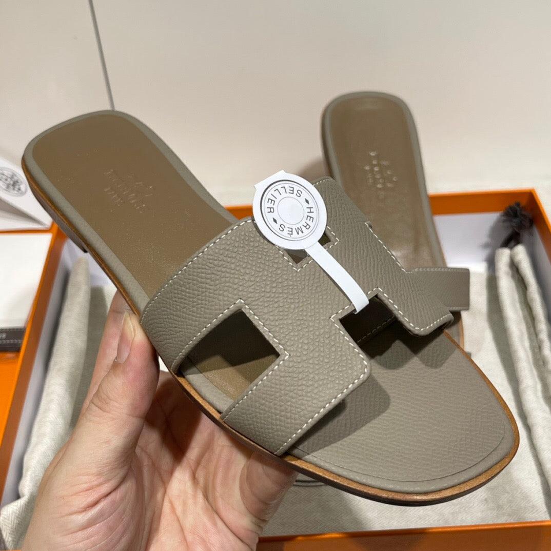 Hermès Oran Sandalet Asfalt Gri