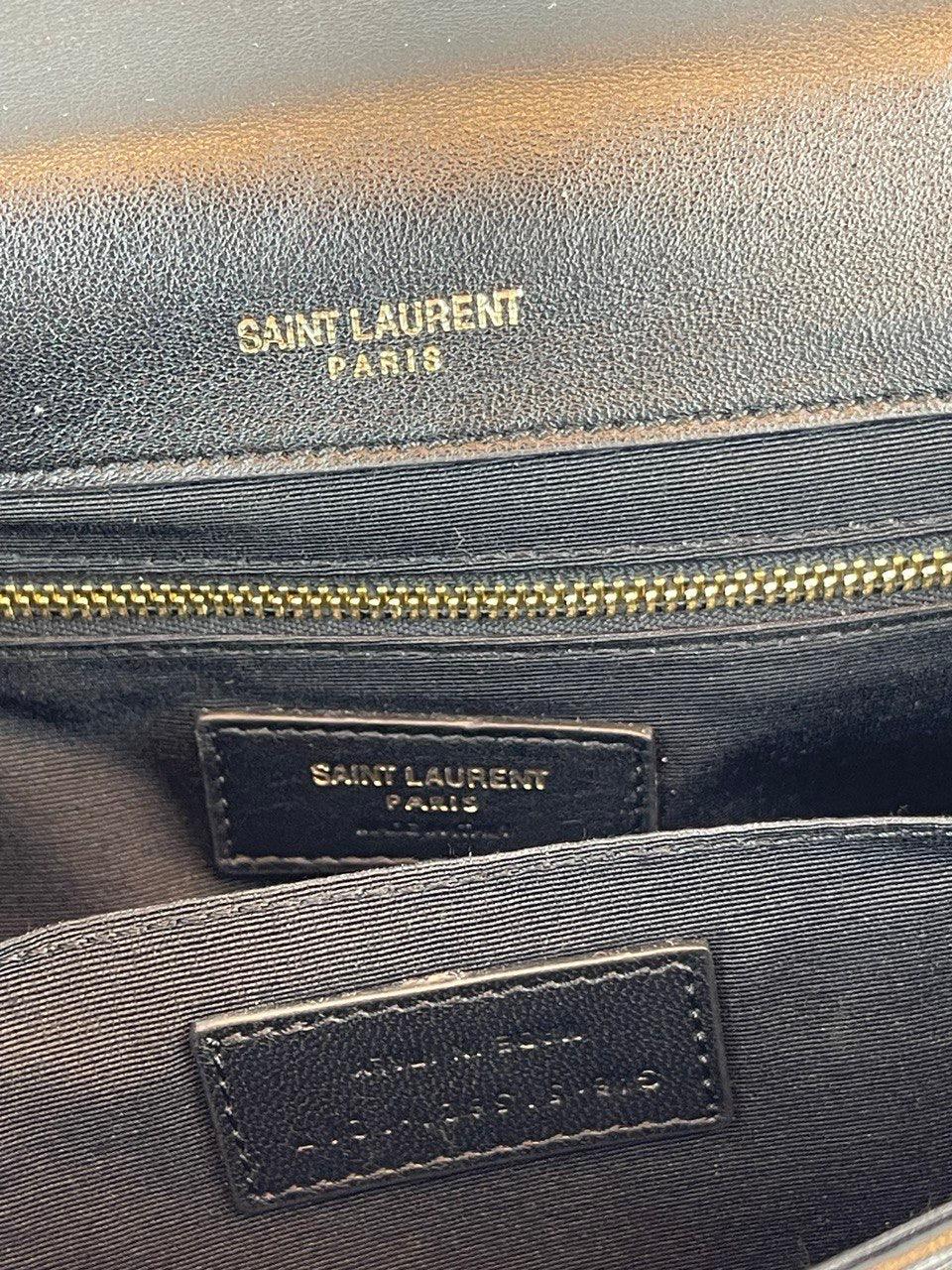 SAINT LAURENT
Kuzu Derisi Süet Patchwork Monogram Orta Jamie Yeşili