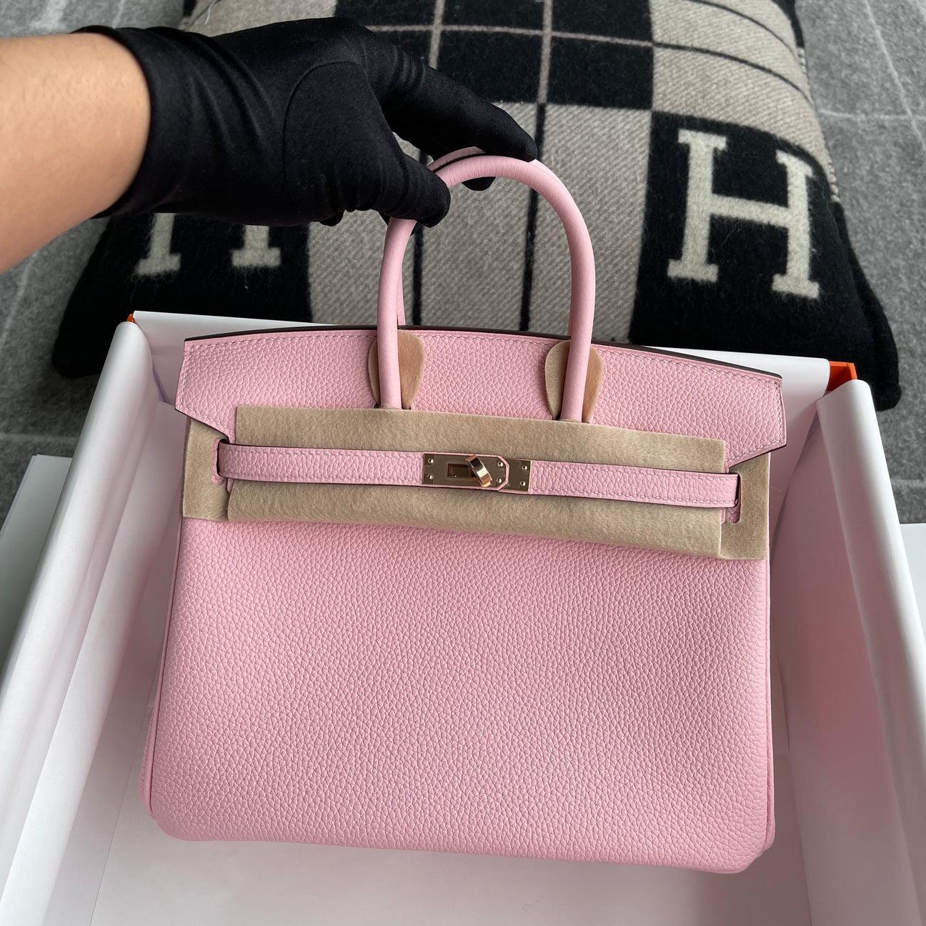 Hermès Birkin 25 Togo Deri Gül Sakura Gül Altın Donanımlı (RGHW)