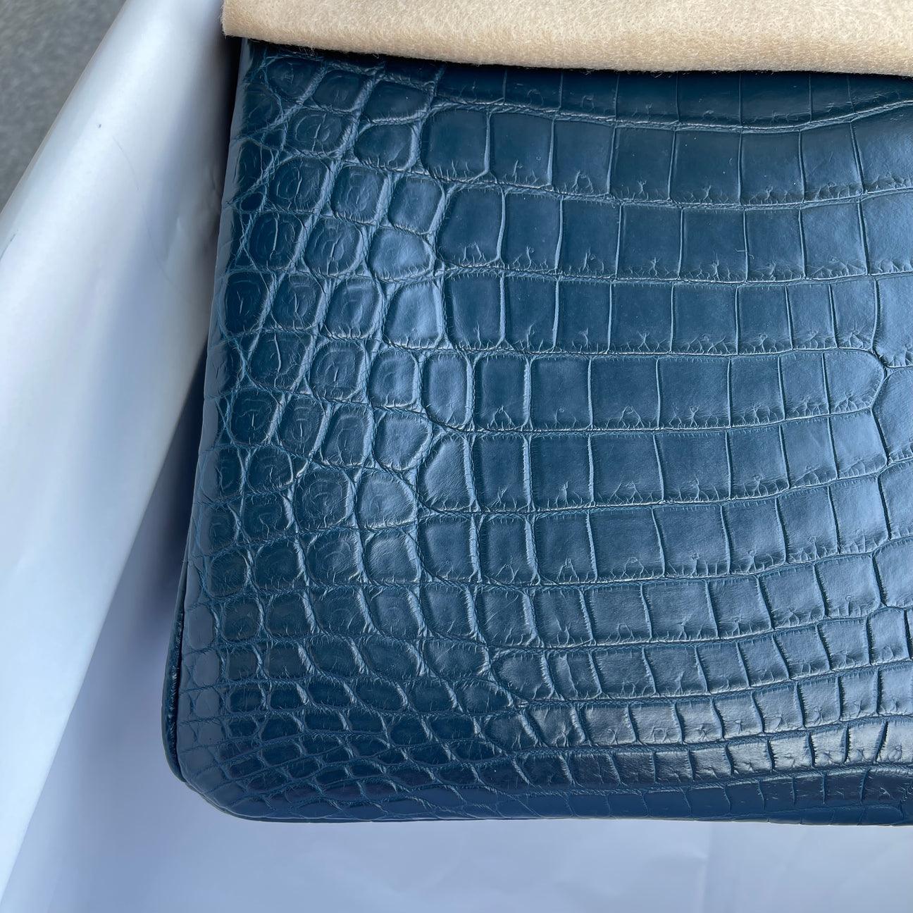 Hermès Birkin 35 MAT Niloticus timsah derisi Vert Rousseau Altın Donanımlı (GHW) - Glimmer of Luxury