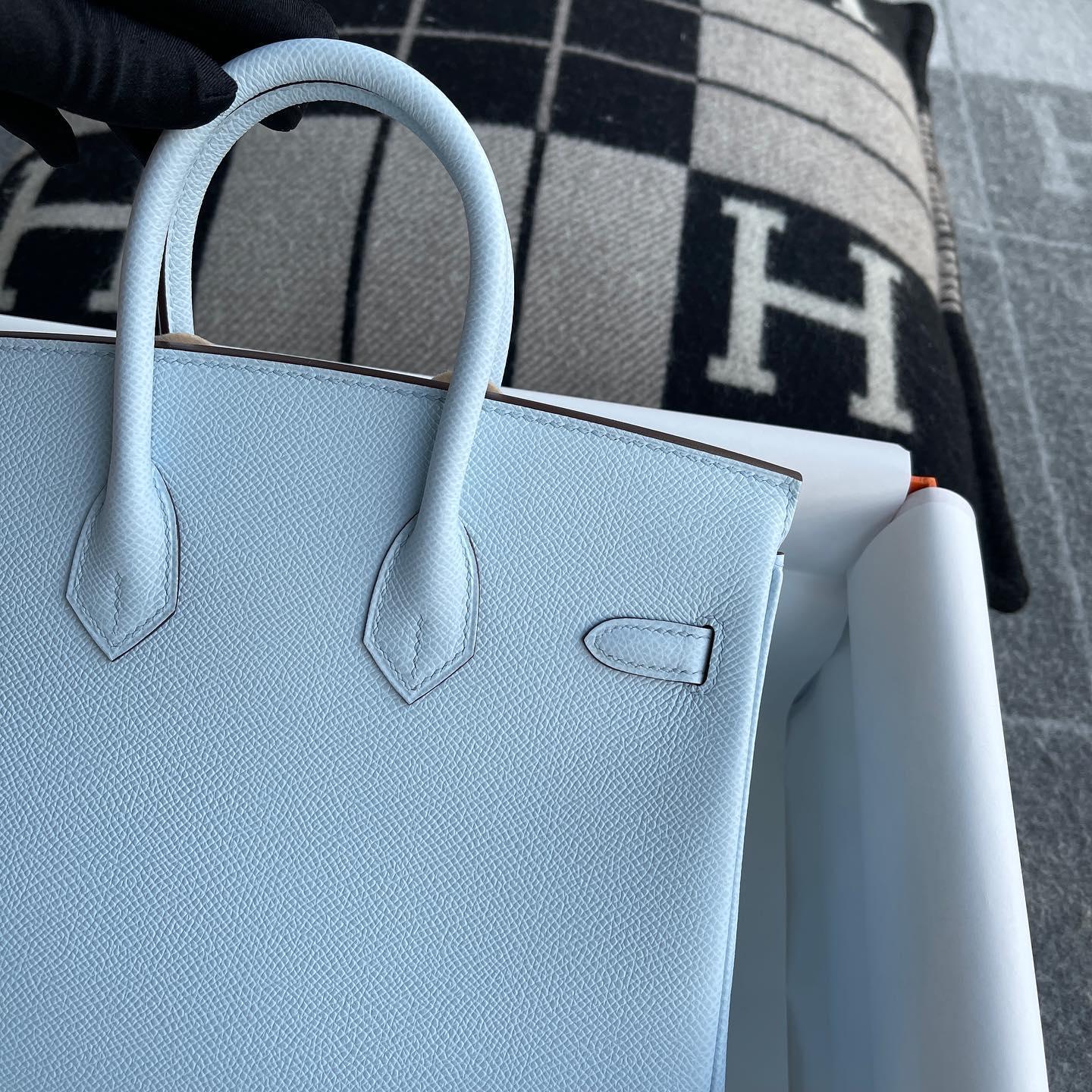 Hermès Birkin 25 Epsom Deri Bleu Zephyr Paladyum Donanımlı (PHW) - Glimmer of Luxury