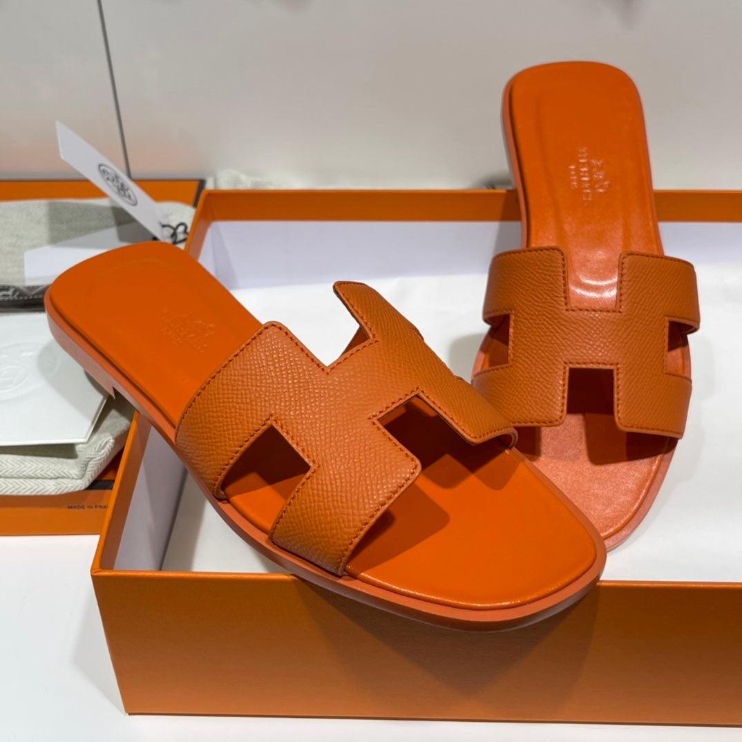 Hermès Oran Sandalet Portakallı Haşhaş - Glimmer of Luxury