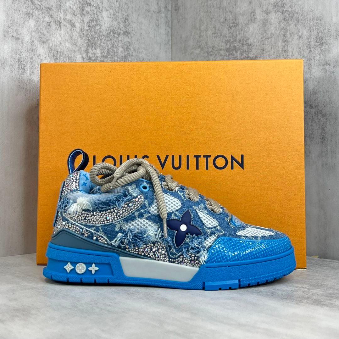 LV Skate Trainer Swarovski Monogram Mavi - Glimmer of Luxury