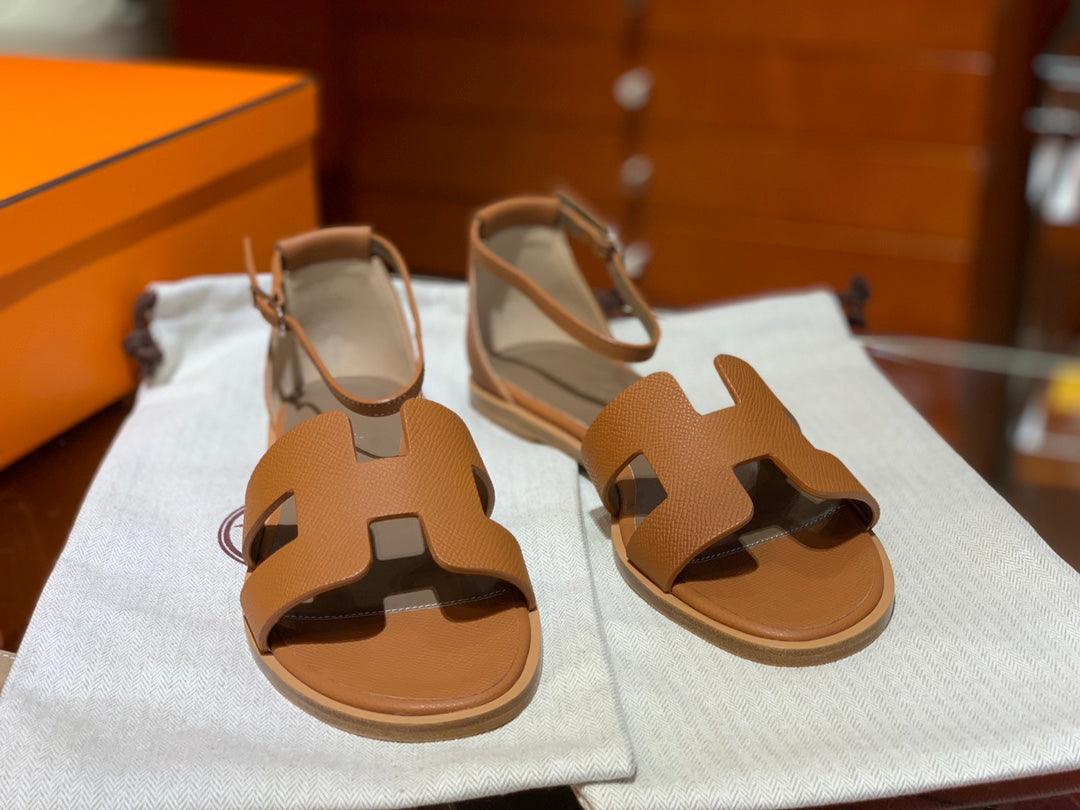 Hermes Santorini Sandalet Altın 2022 SS - Glimmer of Luxury