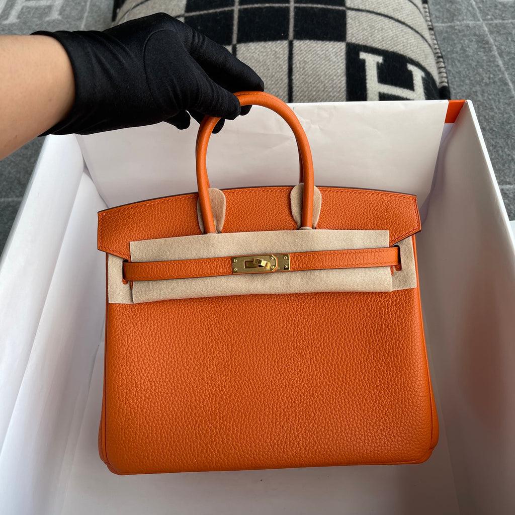 Hermès Birkin 25 Togo Deri Turuncu Altın Donanımlı (GHW)