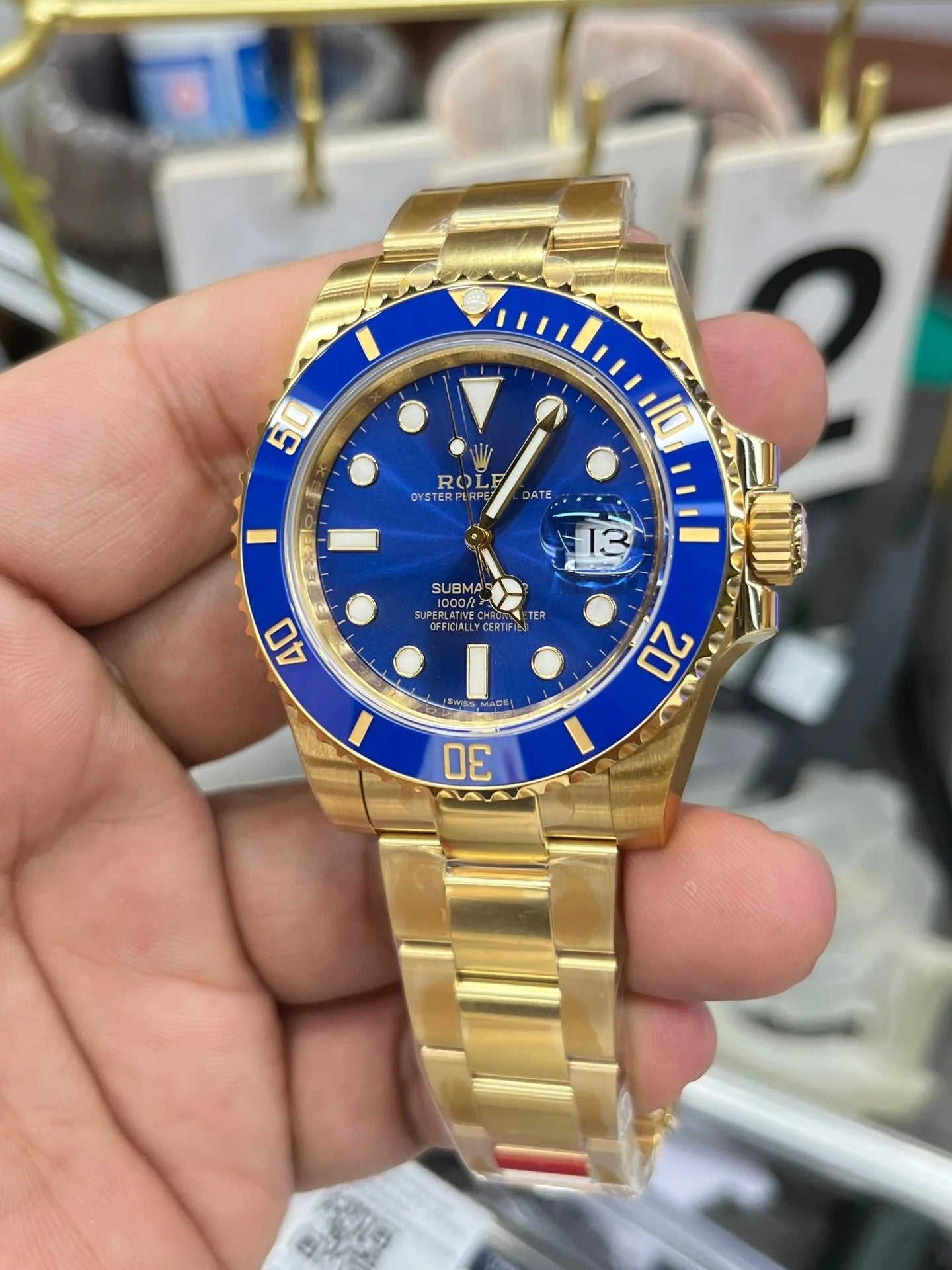 Rolex Submariner Altın Mavi Saat