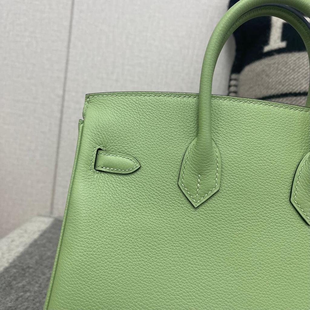 Hermès Birkin 25 Evercolor Deri Yeşil Kriket Altın Donanımlı (GHW)