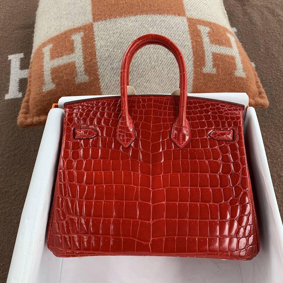 Hermès Birkin 25 Parlak Niloticus Timsah Derisi Altın Donanımlı Deri Brez (GHW) - Glimmer of Luxury