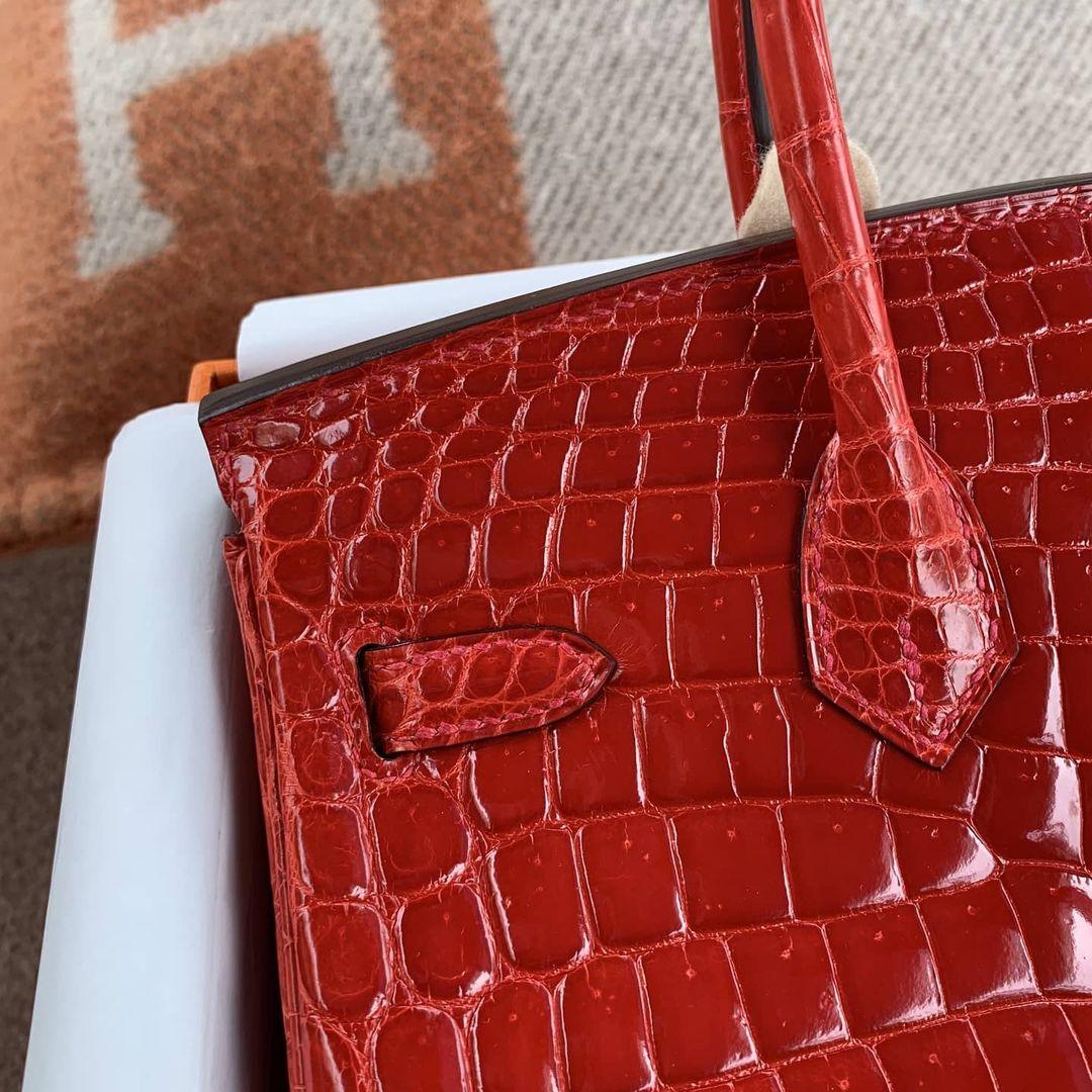 Hermès Birkin 25 Parlak Niloticus Timsah Derisi Altın Donanımlı Deri Brez (GHW) - Glimmer of Luxury