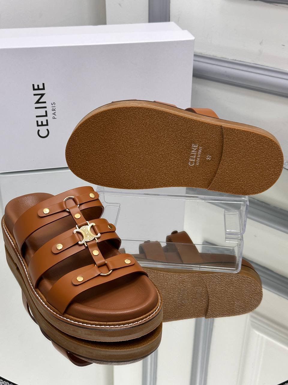 Celine Tıppi Leather Mules - Glimmer of Luxury