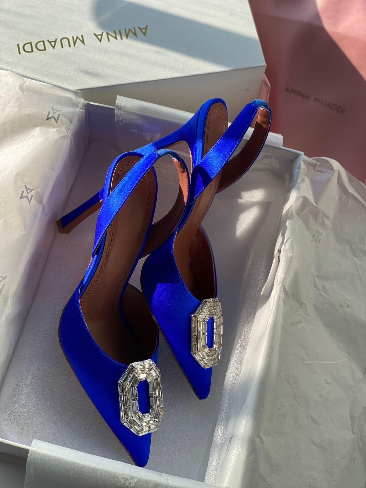 Amina Muaddi Camelia Slingback Pumps - Glimmer of Luxury