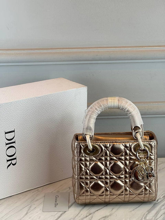 Christian Dior Lady Bag Gold - Glimmer of Luxury