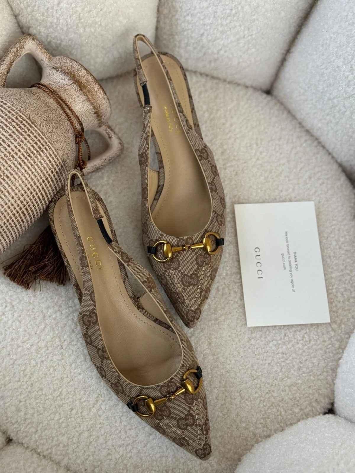 Gucci Kadın Horsebit Slingback Bale Ayakkabısı