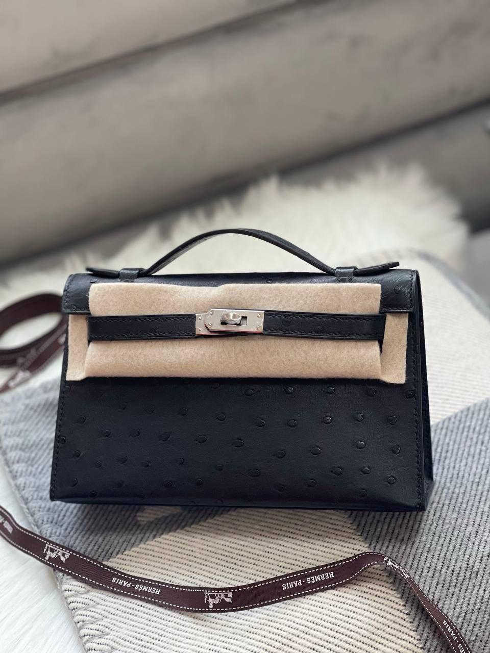 Hermes Kelly Poschette 19 Devekuşu Derisi Çanta - Glimmer of Luxury