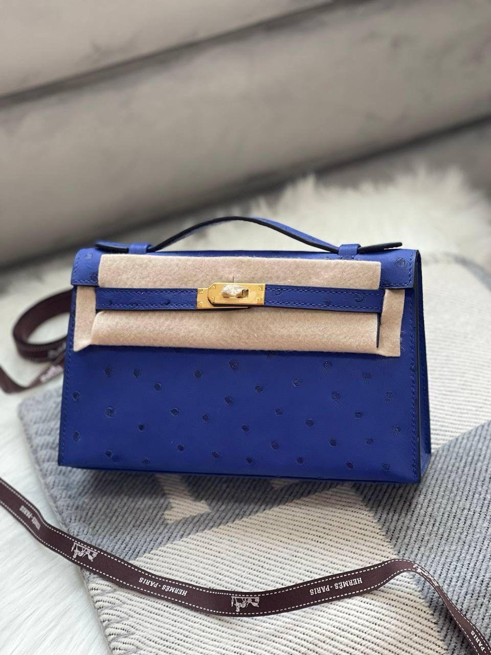 Hermes Kelly Poschette 19 Devekuşu Derisi Çanta - Glimmer of Luxury