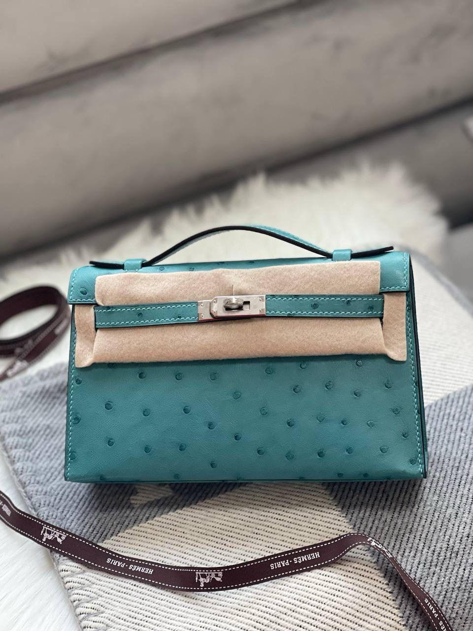 Hermes Kelly Poschette 19 Devekuşu Derisi Çanta - Glimmer of Luxury