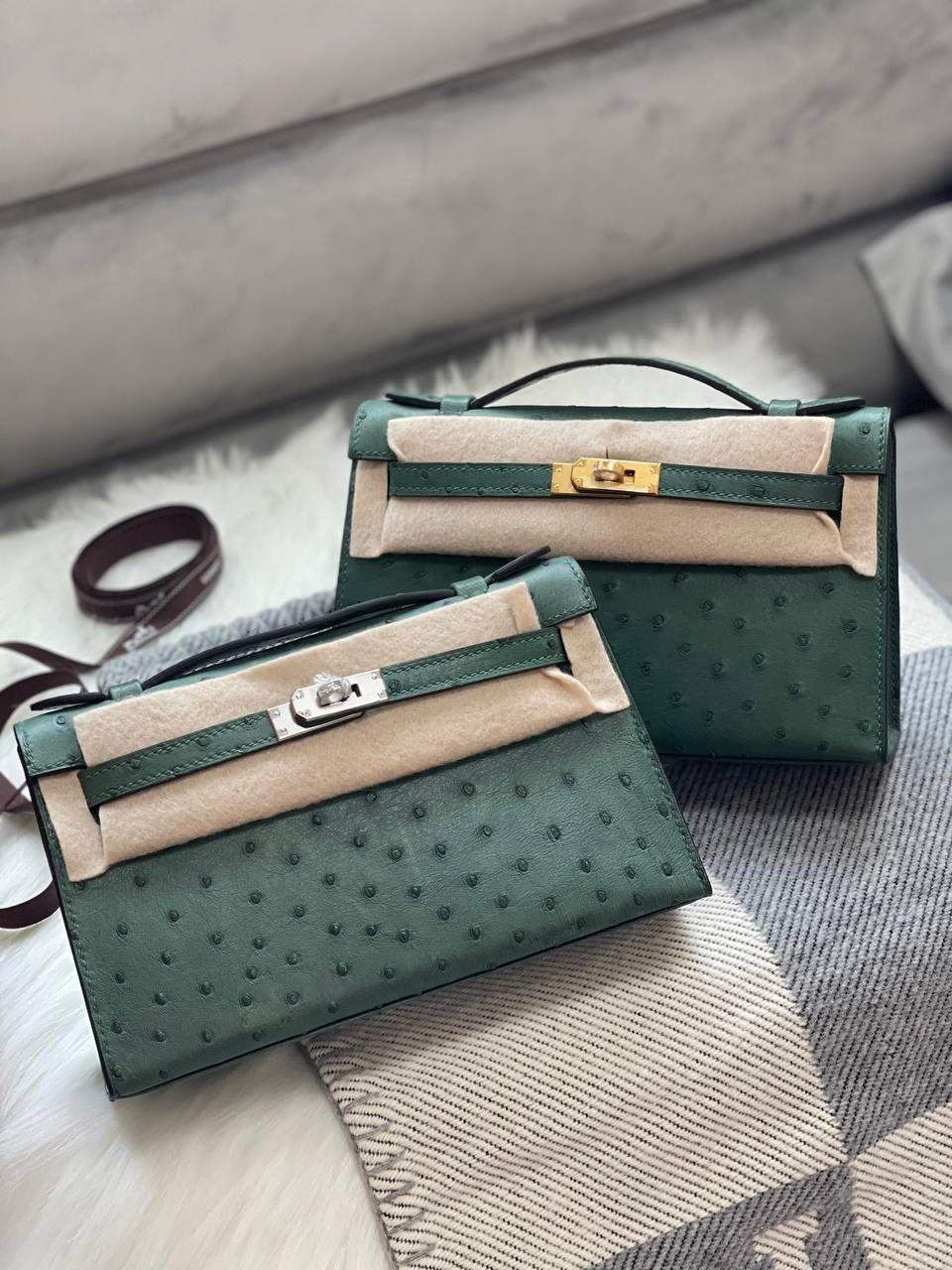 Hermes Kelly Poschette 19 Devekuşu Derisi Çanta - Glimmer of Luxury