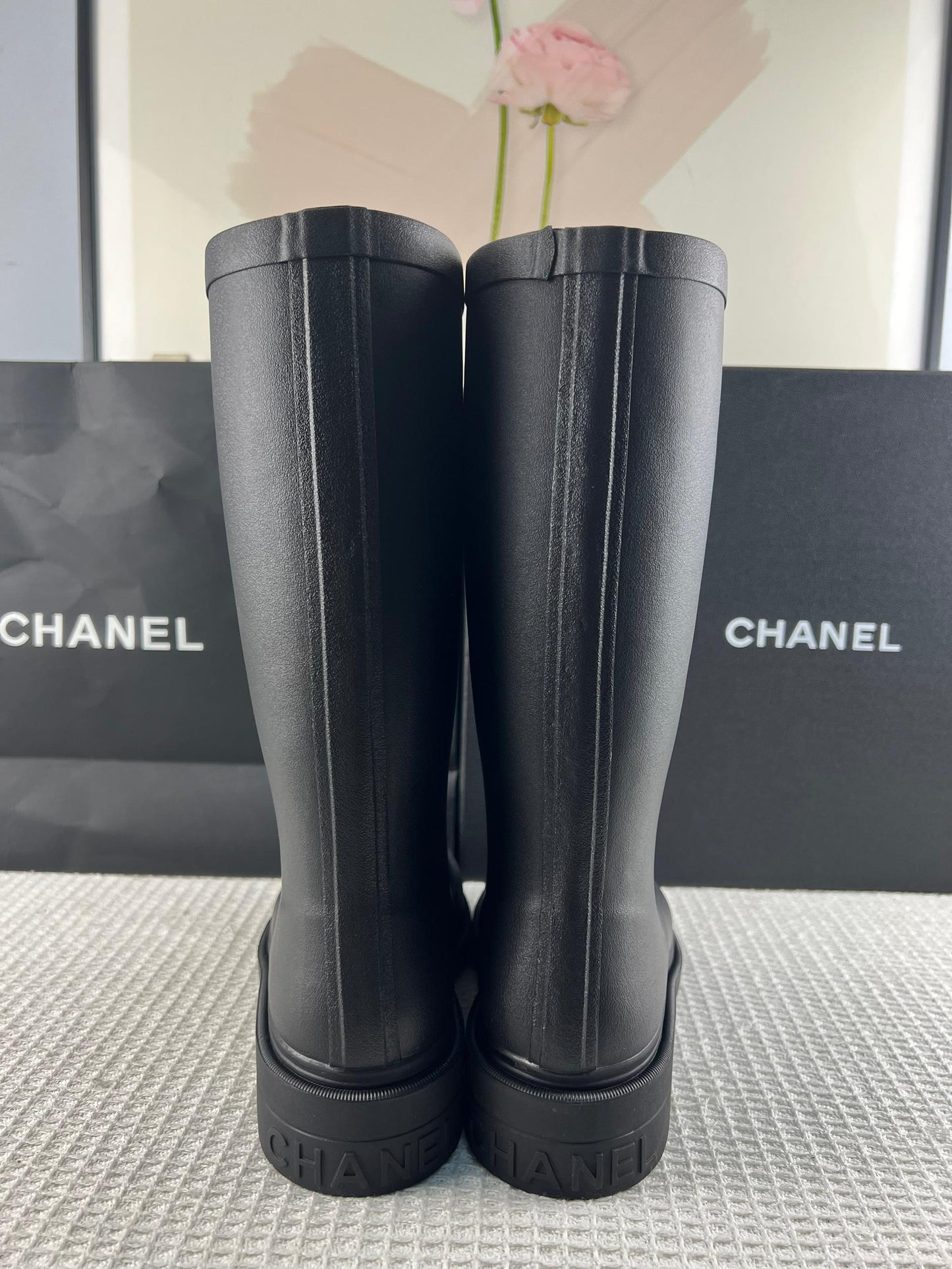 Chanel Couture-ified Wellington Boots