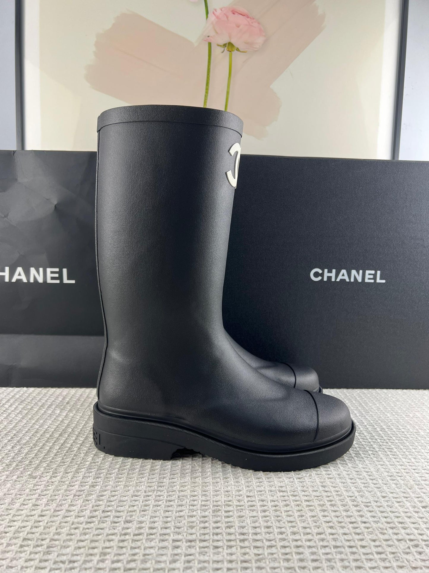 Chanel Couture-ified Wellington Boots