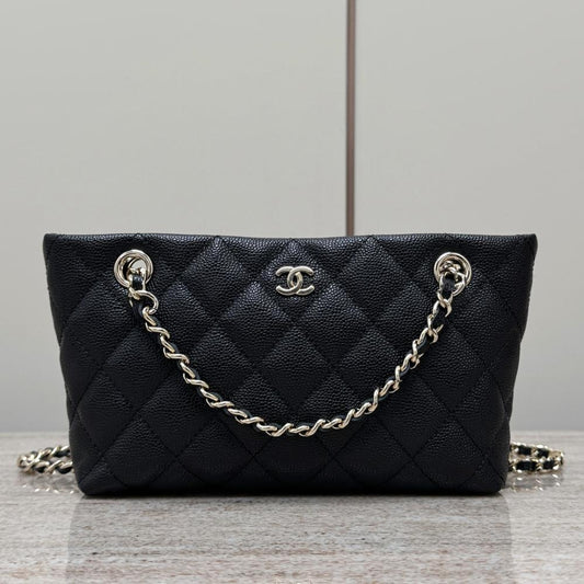 Chanel 25C Mini Zincirli Clutch Siyah Havyar LGHW