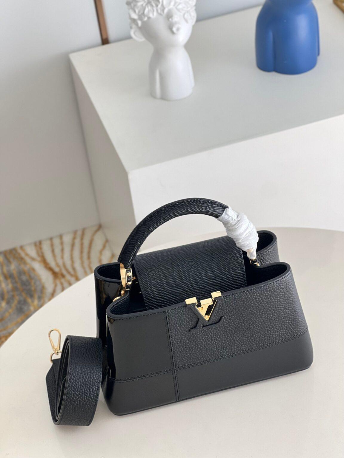 Louis Vuitton Capucines BB Small Handbag in Black Puzzle