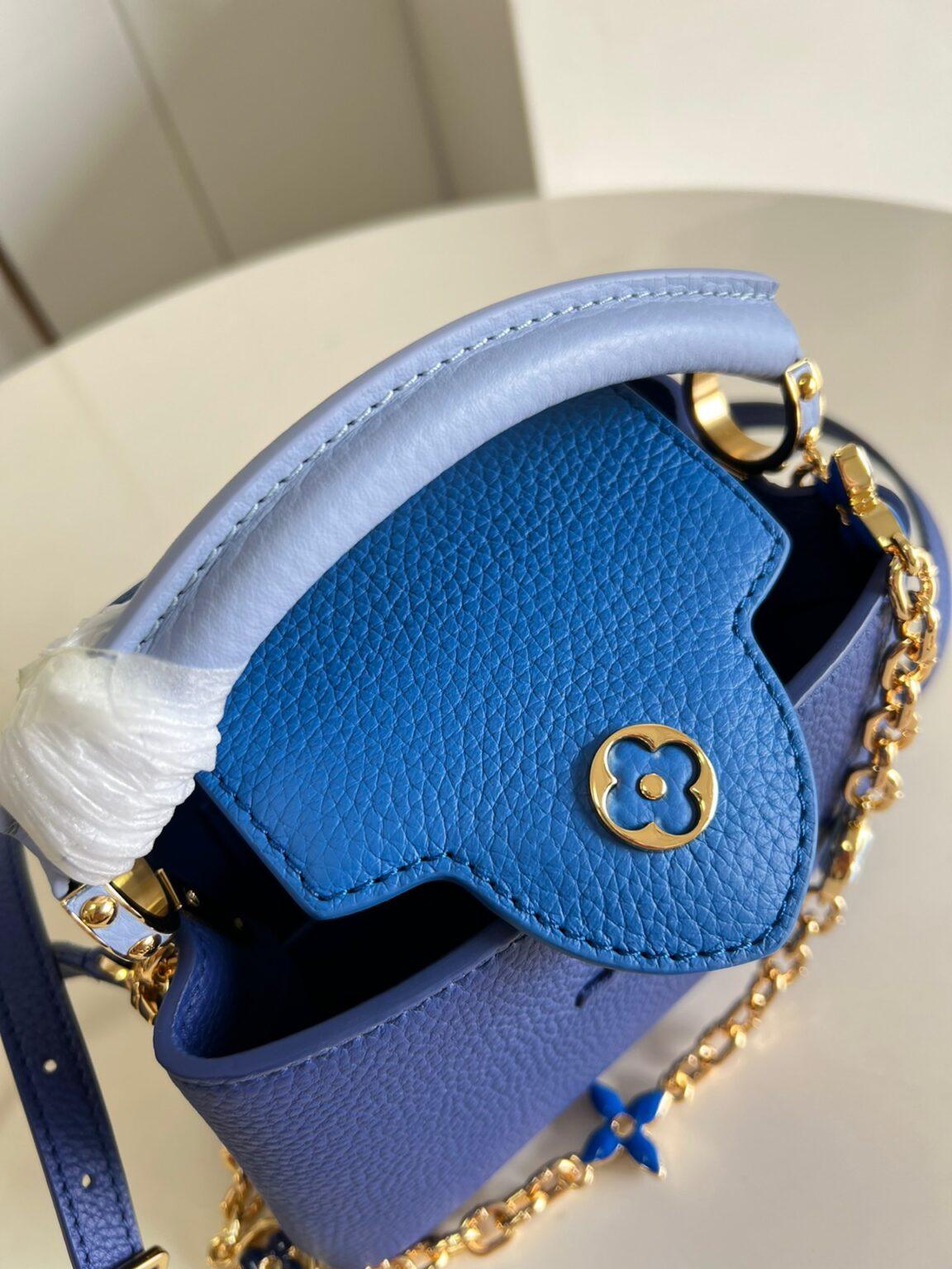 Louis Vuitton Capucines Mini Handbag in Blue