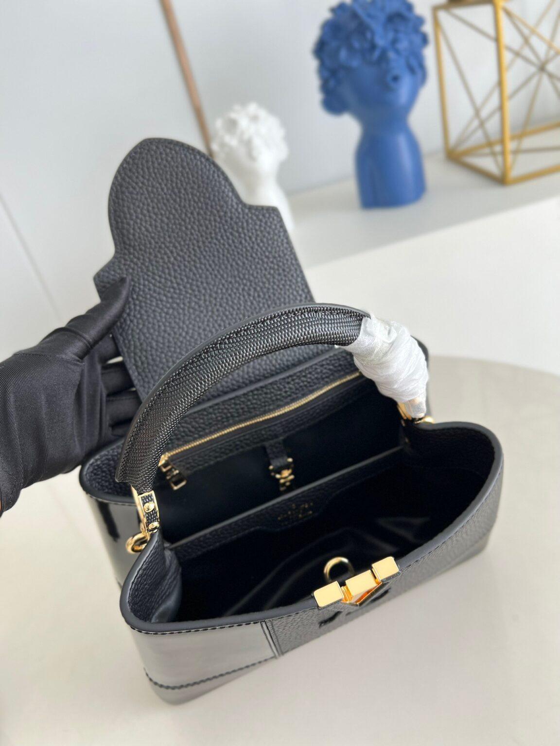 Louis Vuitton Capucines BB Small Handbag in Black Puzzle