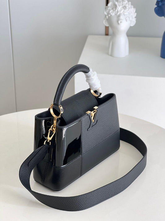 Louis Vuitton Capucines BB Small Handbag in Black Puzzle