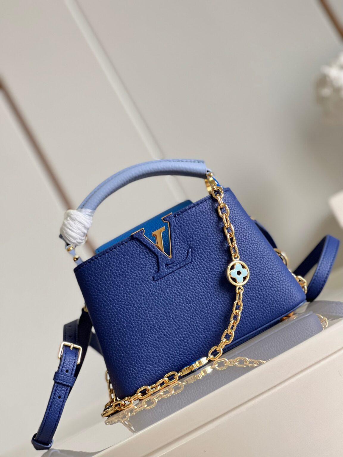 Louis Vuitton Capucines Mini Handbag in Blue