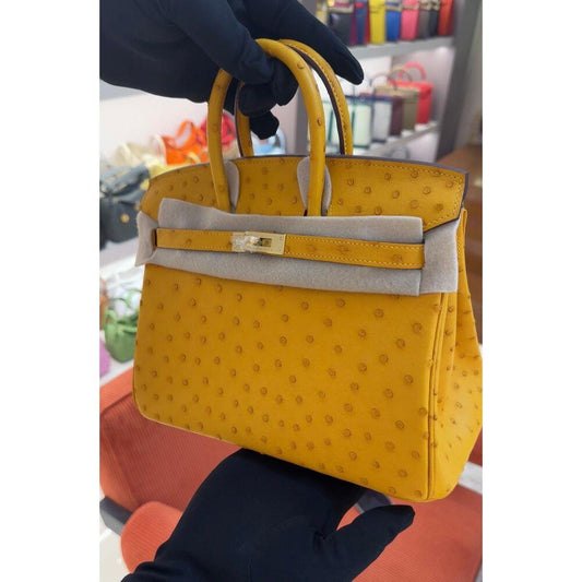 Hermès Birkin 25 Sarı Limon Devekuşu PHW - Glimmer of Luxury